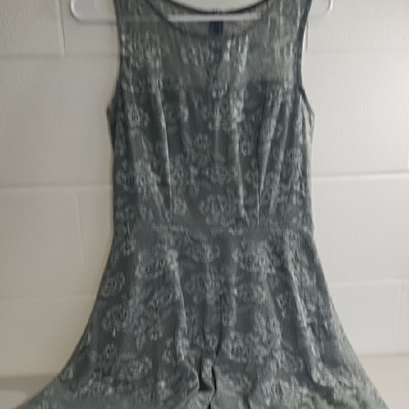Fit & Flair A-line Silvery Grey Soft Lace Midi Dress for Special Occasion Lined - Picture 10 of 12